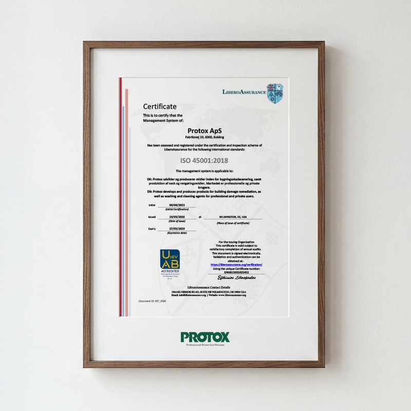 PROTOX ISO-45001-2018 Zertifikat